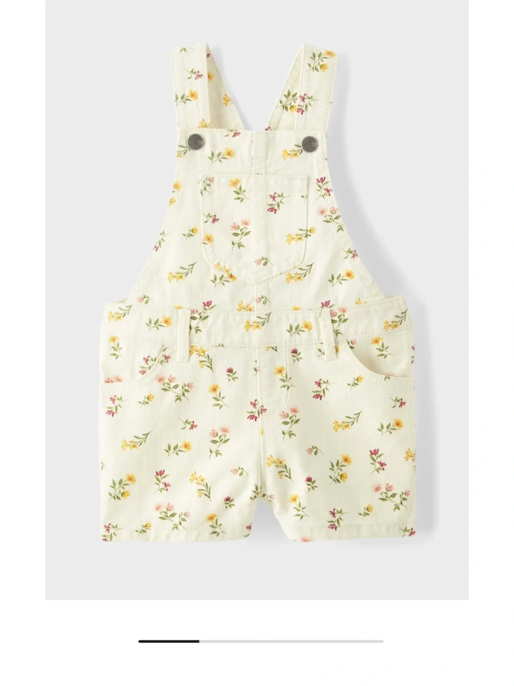 The Children's Place Cream Floral Short Overalls